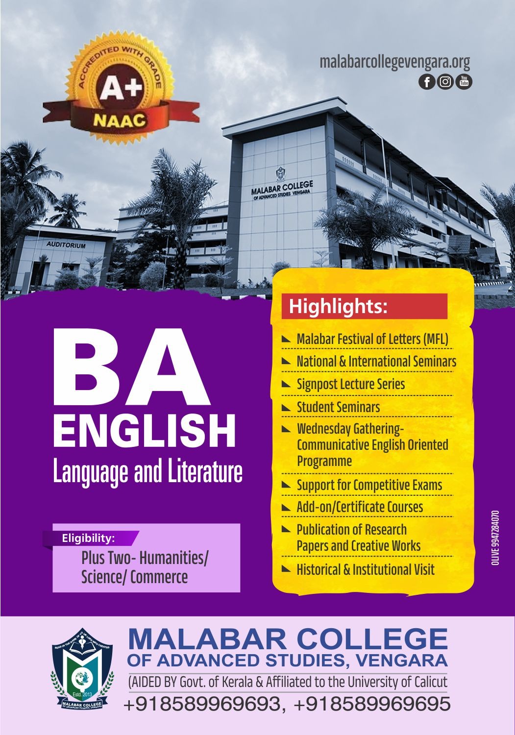 Malabar College of Advanced Studies.